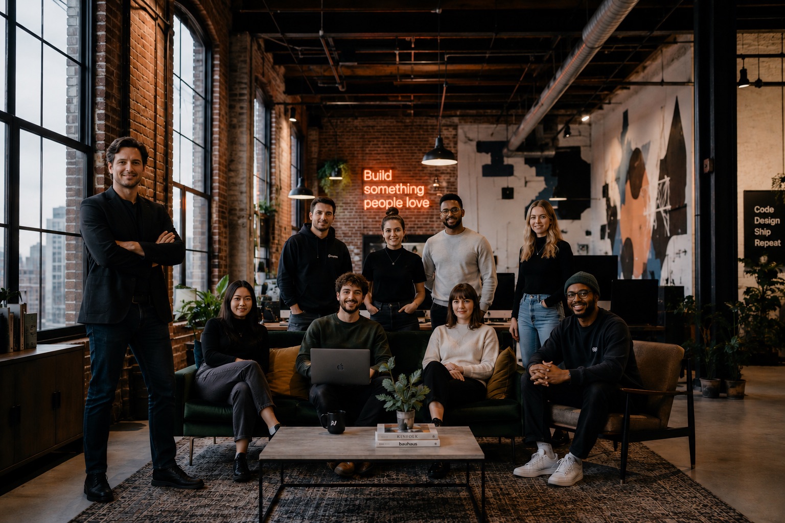The dream team in their dream studio, in reality it's just Adrian